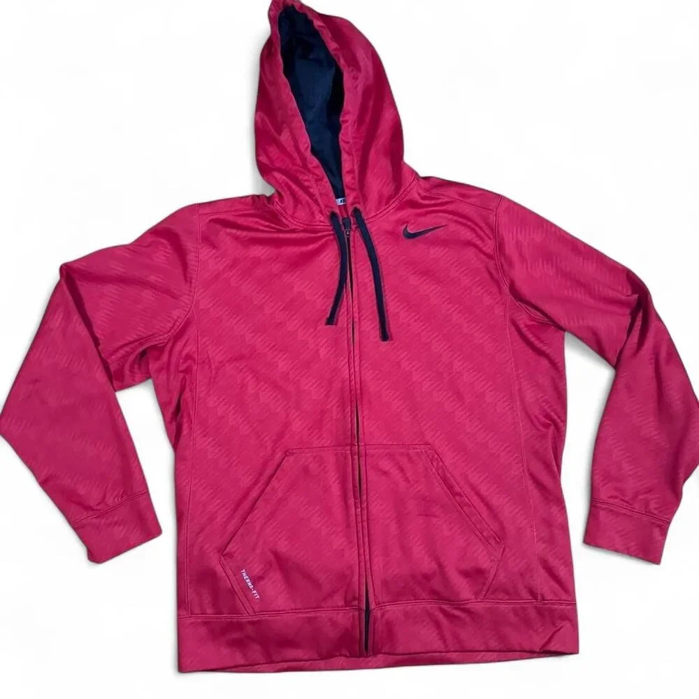 Nike Therma-Fit Full-Zip Basketball Hoodie Jacket Men's Size XL Varsity Red
